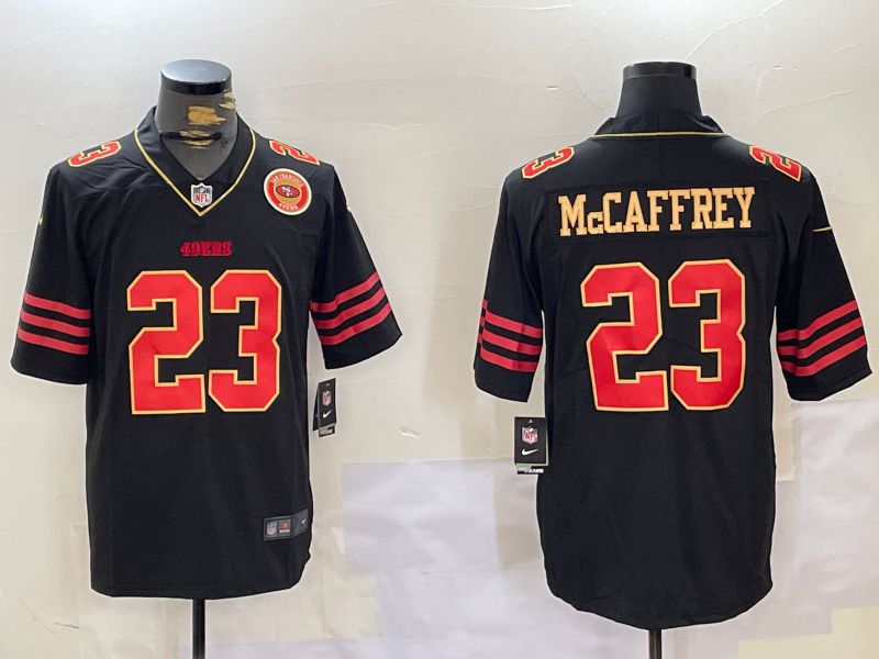 Men San Francisco 49ers #23 Mccaffrey Black Gold 2024 Nike Vapor Limited NFL Jersey style 1027->san francisco 49ers->NFL Jersey